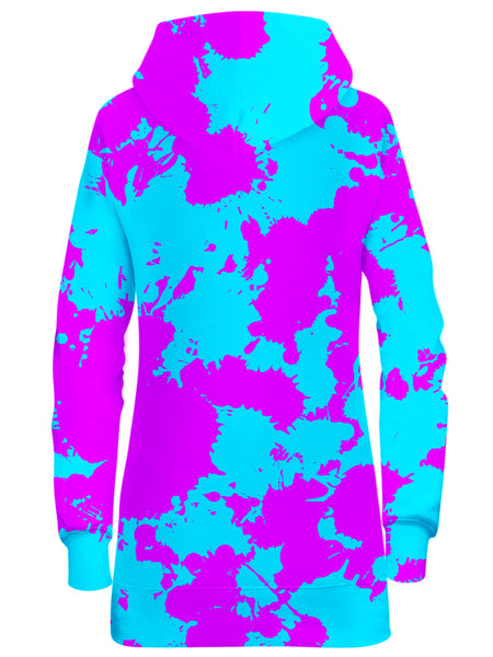 Big Tex Funkadelic - Blue and Purple Paint Splatter Hoodie Dress