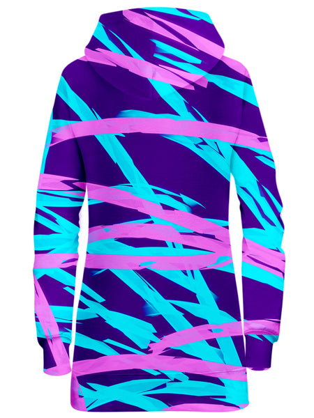 Big Tex Funkadelic - Purple and Blue Rave Abstract Hoodie Dress