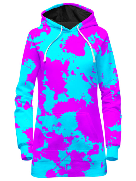 Big Tex Funkadelic - Blue and Purple Paint Splatter Hoodie Dress