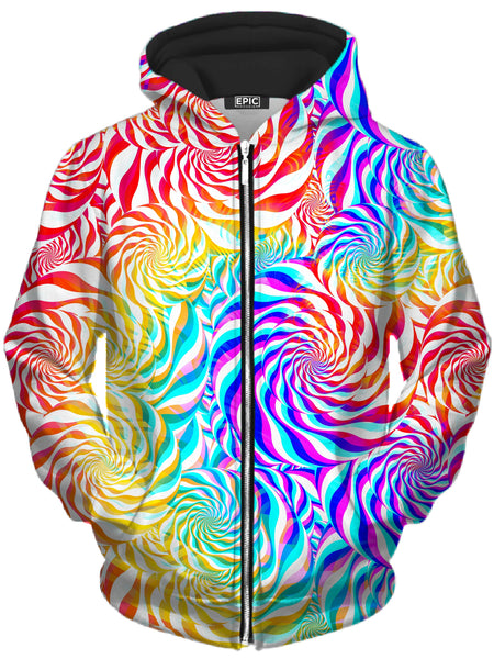 Art Designs Works - PLUR Rainbow Unisex Zip-Up Hoodie
