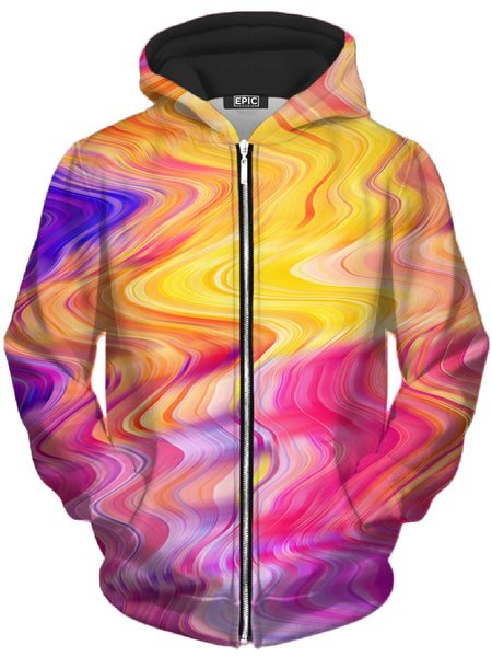 Art Designs Works - Psychedelic Aftershock Unisex Zip-Up Hoodie