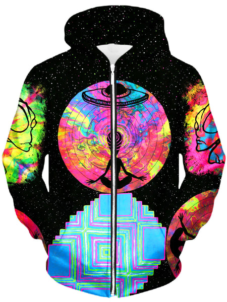 Set 4 Lyfe - Alien Meditate Unisex Zip-Up Hoodie