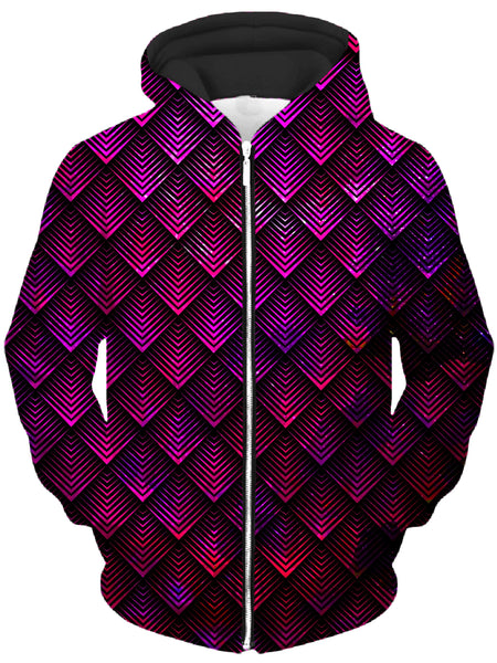 Noctum X Truth - Galactic Dragon Scale Pink Unisex Zip-Up Hoodie