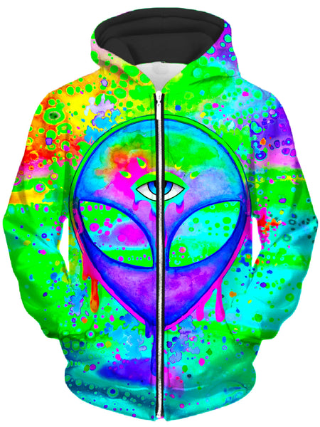 BrizBazaar - Alien Melt Purple Unisex Zip-Up Hoodie