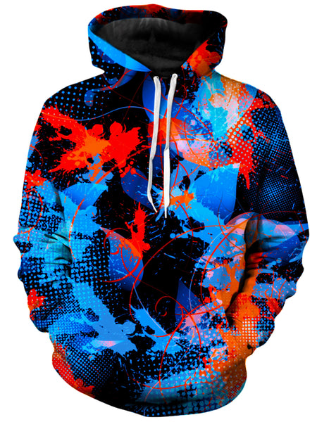 Big Tex Funkadelic - Blue and Orange Paint Splatter Unisex Hoodie