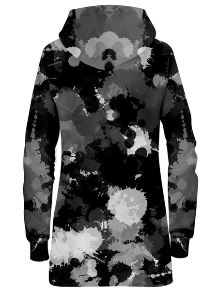 Big Tex Funkadelic - Black White and Grey Paint Splatter Hoodie Dress