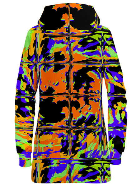 Big Tex Funkadelic - Orange Violet Rave Glitch Hoodie Dress