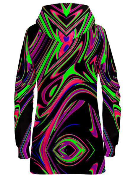 Big Tex Funkadelic - Pink and Green Blackout Drip Hoodie Dress