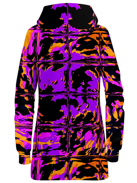 Big Tex Funkadelic - Purple Blackout Rave Glitch Hoodie Dress