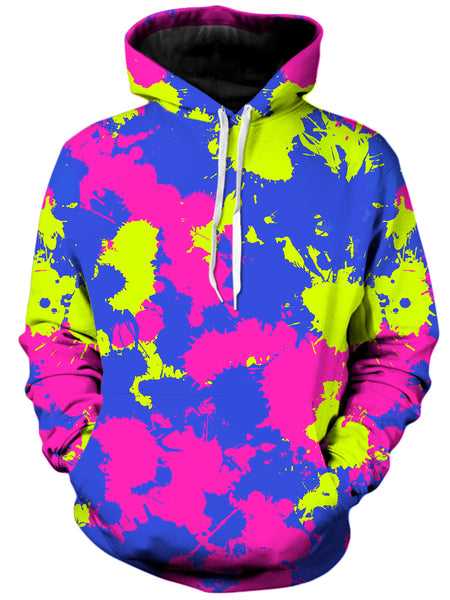 Big Tex Funkadelic - Neon Pink Purple Paint Splatter Unisex Hoodie