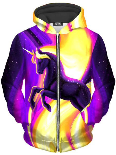 Designosaur - Liquid Unicorn Unisex Zip-Up Hoodie