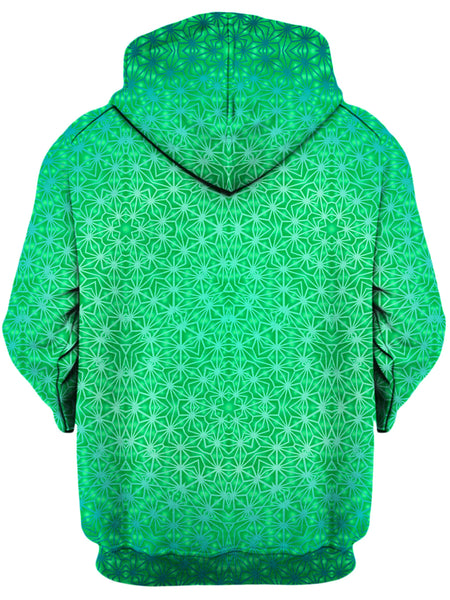 Set 4 Lyfe - Green Cosmic Stargrid Unisex Zip-Up Hoodie