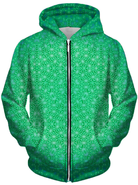 Set 4 Lyfe - Green Cosmic Stargrid Unisex Zip-Up Hoodie