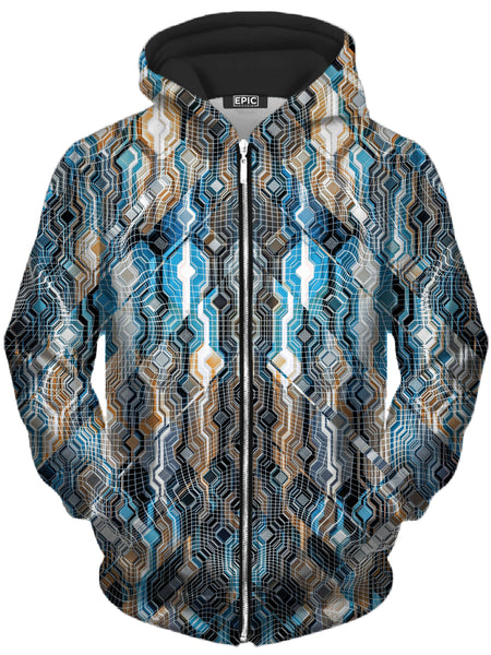 Glass Prism Studios - Fractional Data Unisex Zip-Up Hoodie