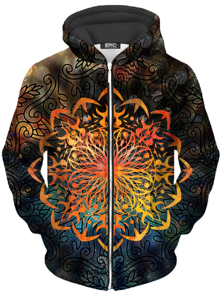 MCAshe Spiritual Art - Fire Ornament Unisex Zip-Up Hoodie