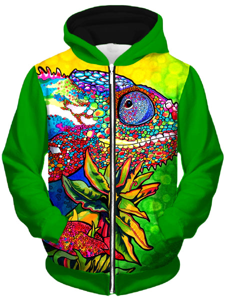 Rachel Rosenkoetter - Capricious Chameleon Unisex Zip-Up Hoodie