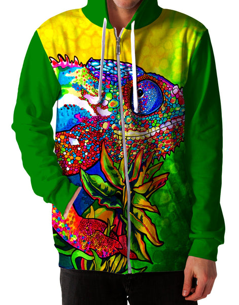 Rachel Rosenkoetter - Capricious Chameleon Unisex Zip-Up Hoodie