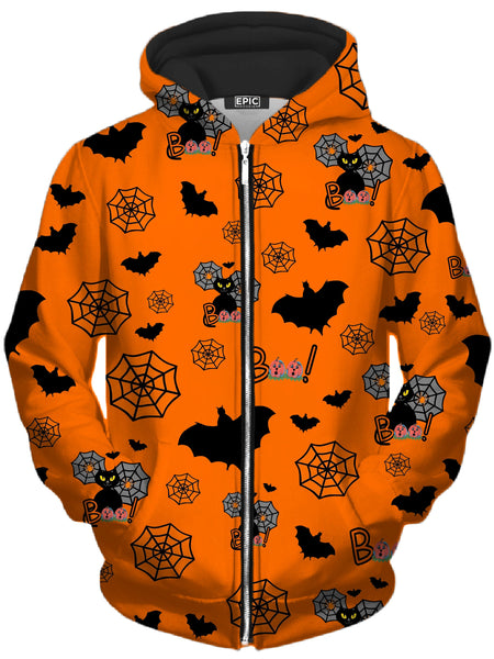 Sartoris Art - Halloween Black Cats Unisex Zip-Up Hoodie