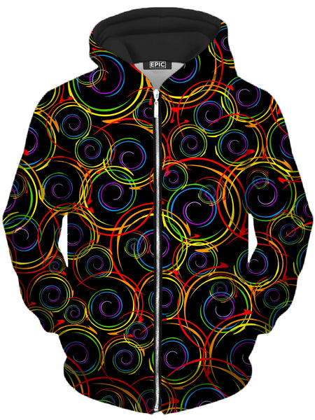 Sartoris Art - Swirl Abstract Unisex Zip-Up Hoodie