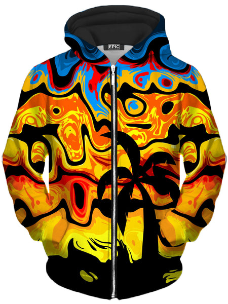 Sartoris Art - Abstract Summer Sunset Unisex Zip-Up Hoodie