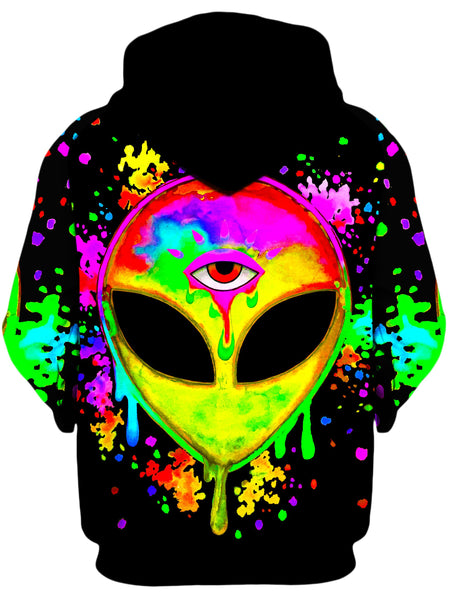 BrizBazaar - Splatter Alien Yellow Unisex Zip-Up Hoodie