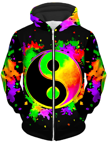 BrizBazaar - Splatter Yin Yang 2 Unisex Zip-Up Hoodie