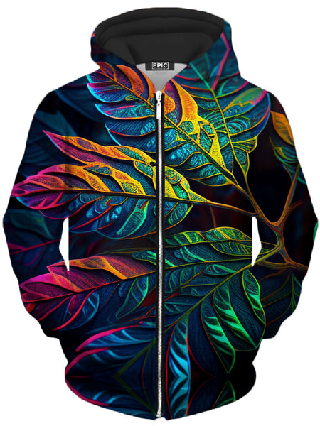 iEDM - Midnight Floral Unisex Zip-Up Hoodie