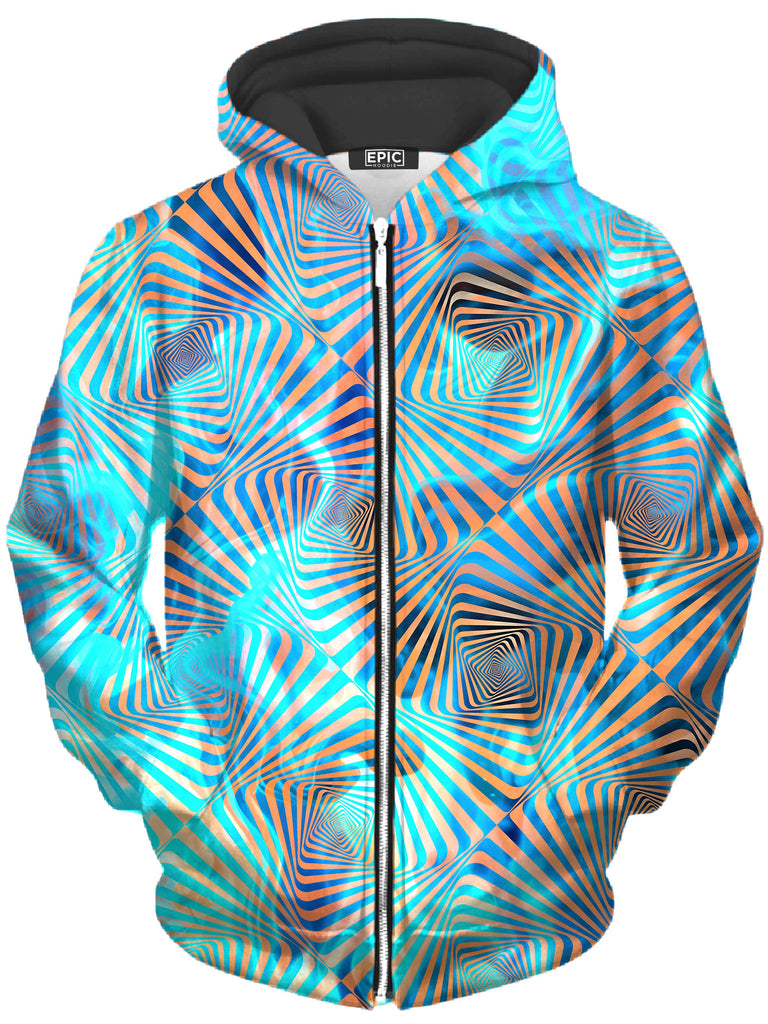 Art Designs Works - Aqua Plasma Unisex Zip-Up Hoodie