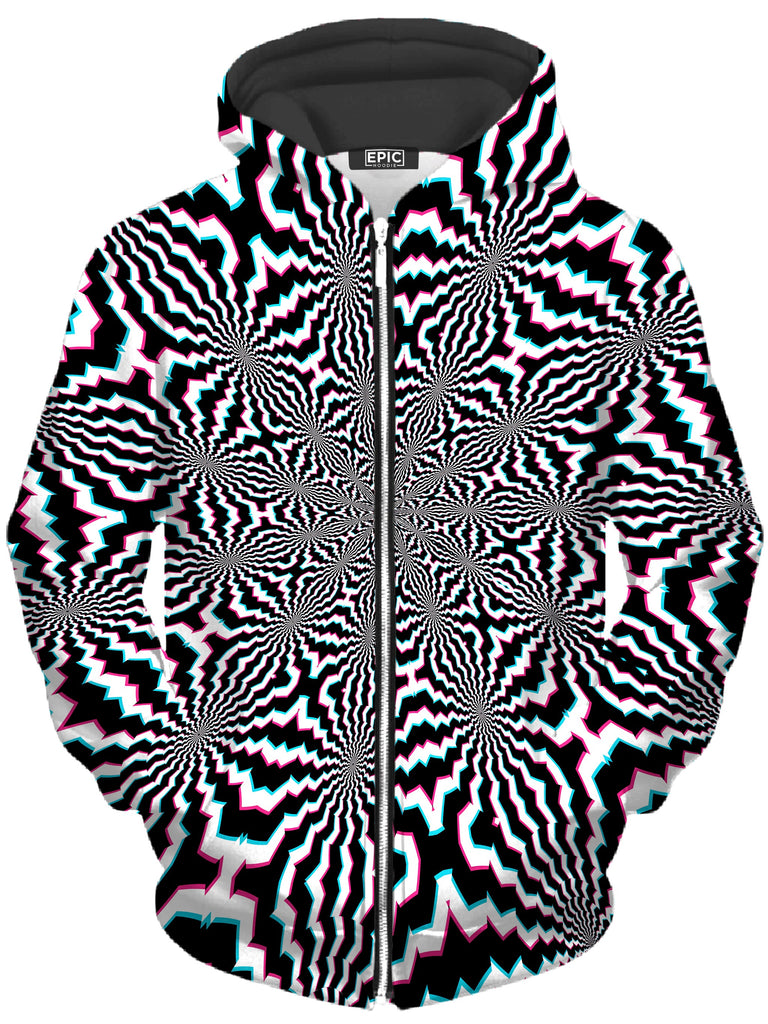 Art Designs Works - Fractal Ripples Unisex Zip-Up Hoodie