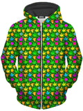 Ganja Motif Unisex Zip-Up Hoodie Art Designs Works Epic Hoodie