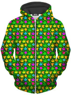 Ganja Motif Unisex Zip-Up Hoodie Art Designs Works Epic Hoodie