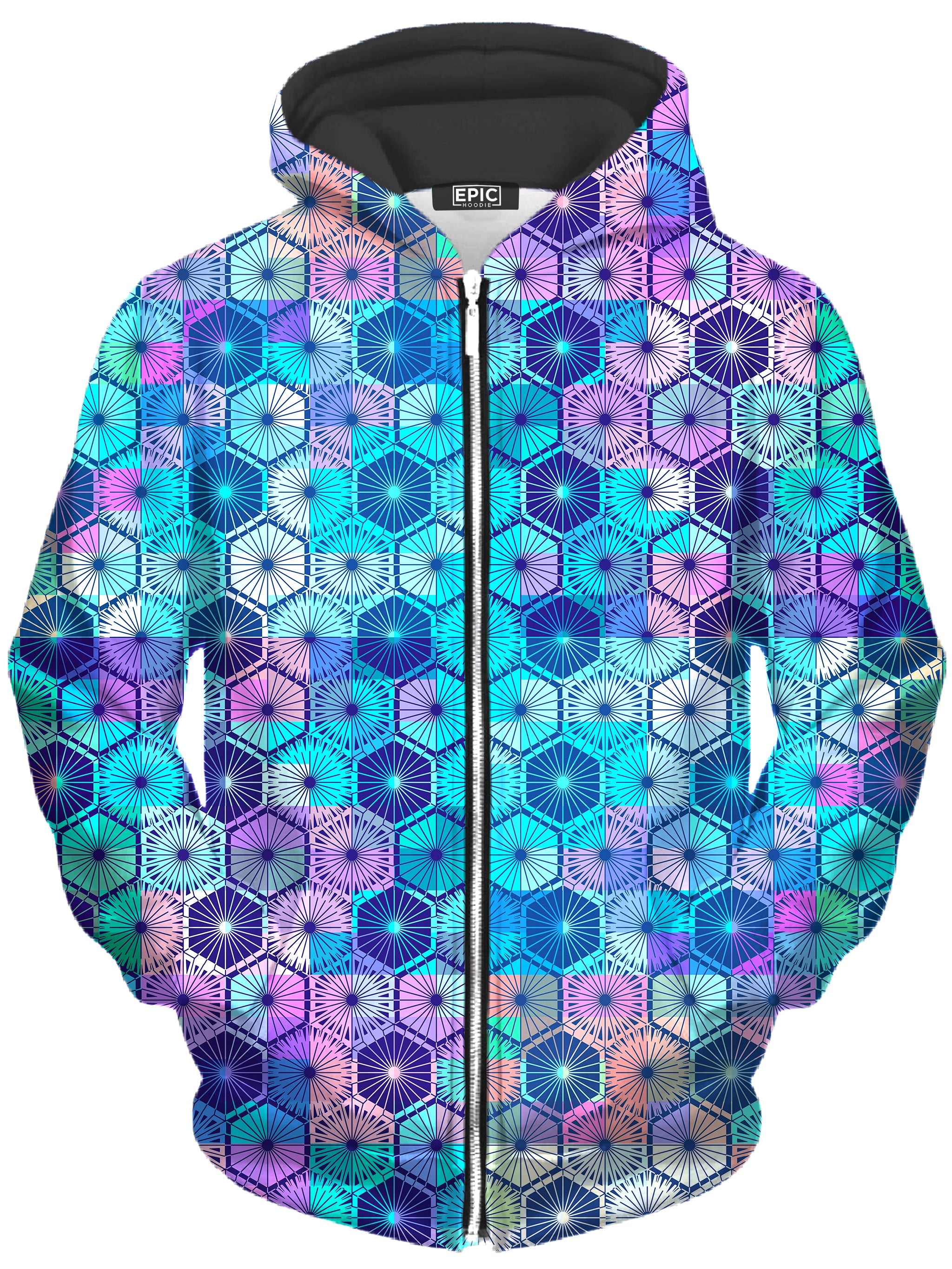 Hexa Haze Unisex Zip-Up Hoodie Art Designs Works Epic Hoodie
