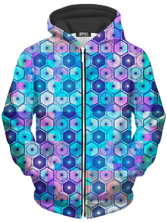 Art Designs Works - Hexa Haze Unisex Zip-Up Hoodie