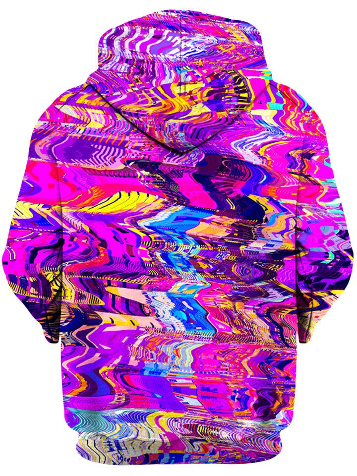 Purple Acid Glitch Waves Unisex Hoodie