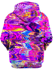 Purple Acid Glitch Waves Unisex Hoodie