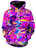 Purple Acid Glitch Waves Unisex Hoodie
