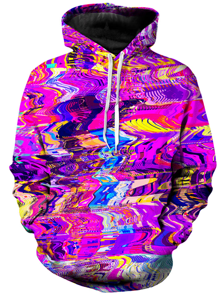 Purple Acid Glitch Waves Unisex Hoodie
