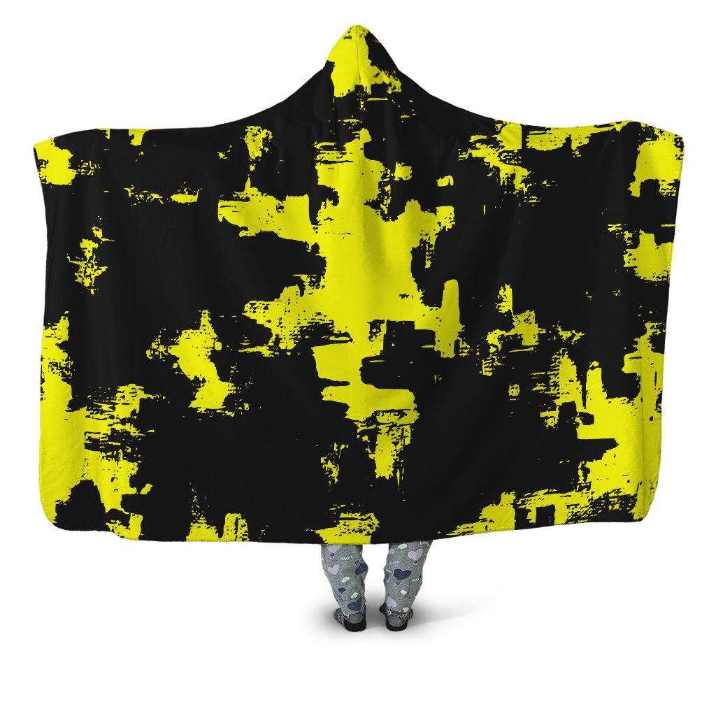 Black and Yellow Abstract Hooded Blanket Big Tex Funkadelic Epic Hoodie