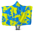 Yellow and Blue Paint Splatter Hooded Blanket Big Tex Funkadelic Epic Hoodie