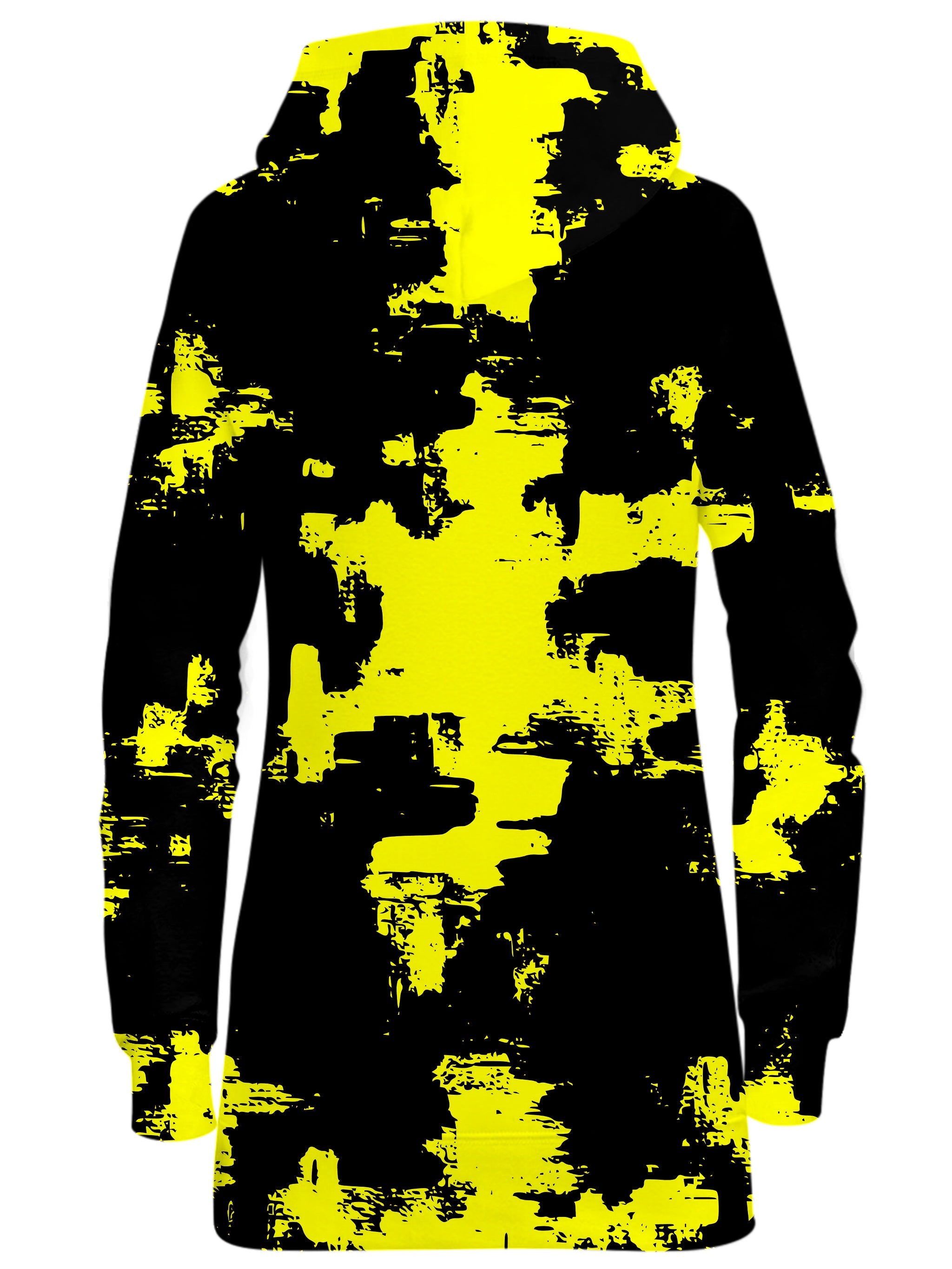 Black and Yellow Abstract Hoodie Dress Big Tex Funkadelic Epic Hoodie