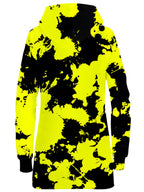 Yellow and Black Paint Splatter Hoodie Dress Big Tex Funkadelic Epic Hoodie