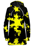 Black and Yellow Abstract Hoodie Dress Big Tex Funkadelic Epic Hoodie