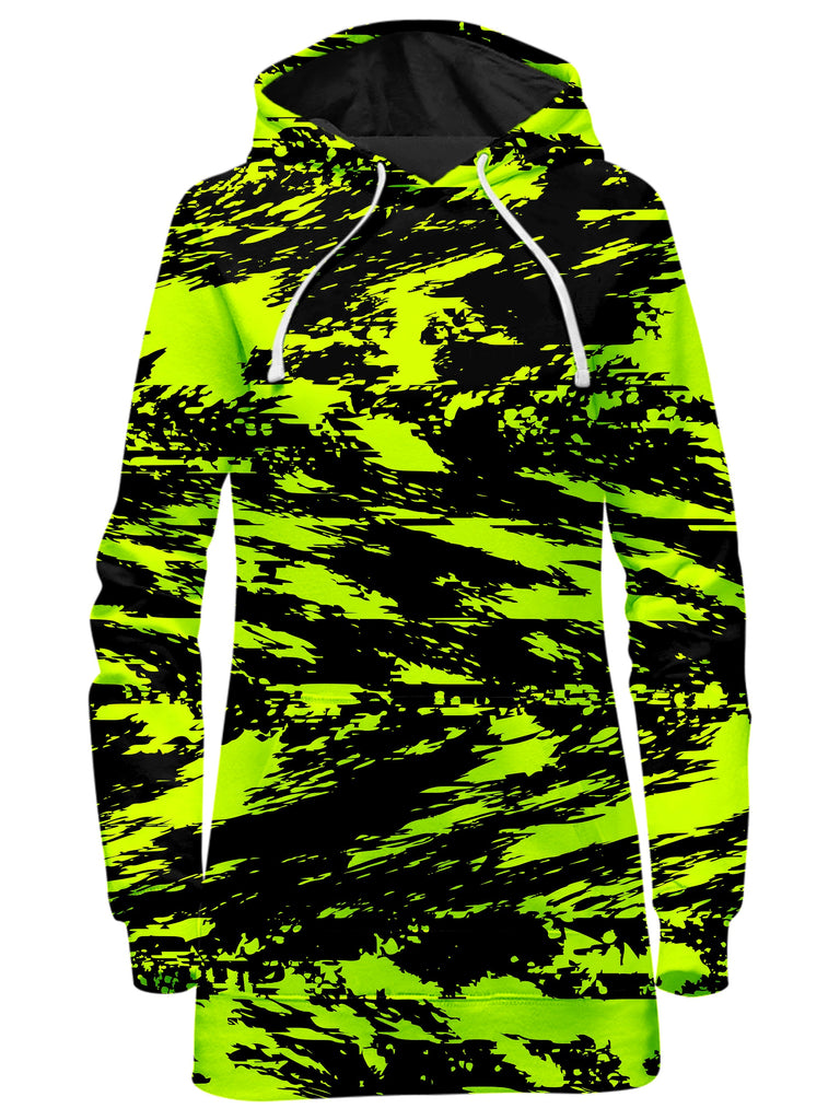 Big Tex Funkadelic - Black Lime Bolt Glitch Hoodie Dress