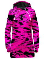 Pink and Black Rave Glitch Splatter Hoodie Dress Big Tex Funkadelic Epic Hoodie