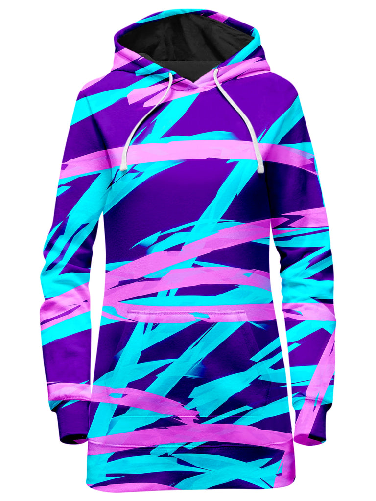 Big Tex Funkadelic - Purple and Blue Rave Abstract Hoodie Dress