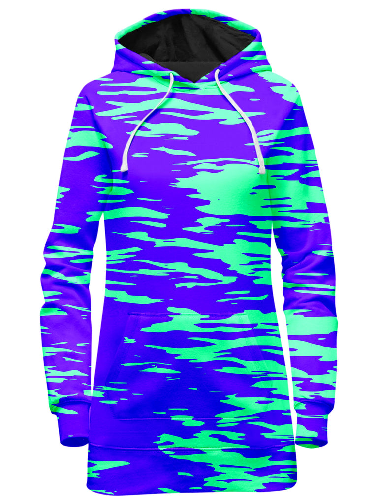 Big Tex Funkadelic - Purple Mint Rave Zebra Stripe Hoodie Dress