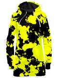 Yellow and Black Paint Splatter Hoodie Dress Big Tex Funkadelic Epic Hoodie