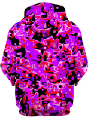 Purple Red and Black Rave Camo Melt Unisex Hoodie