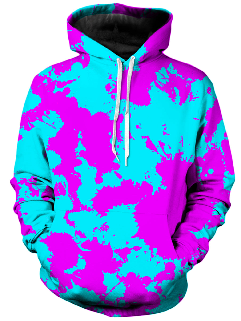 Blue and Purple Paint Splatter Unisex Hoodie Big Tex Funkadelic Epic Hoodie