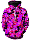 Purple Red and Black Rave Camo Melt Unisex Hoodie Big Tex Funkadelic Epic Hoodie